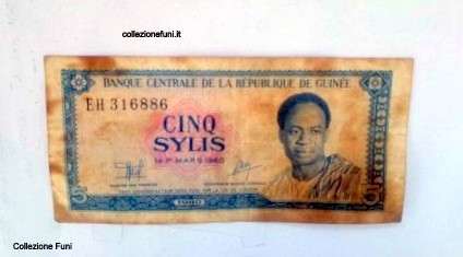 Banconota. Guinee 5 Cinq Sylis